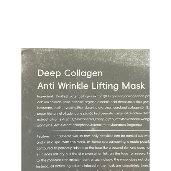 Deep Collagen Anti Wrinkle Lifting Face 9 Masks Anti-Aging NEW Sealed - Picture 4 of 11